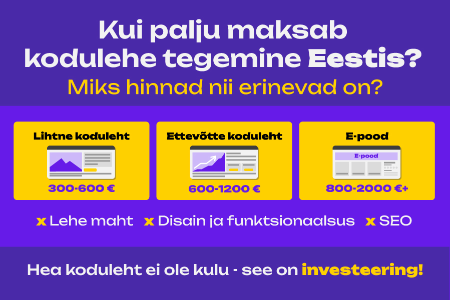 kodulehe tegemise hind